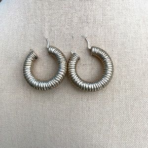 Chunky Spiral Silver Hoops